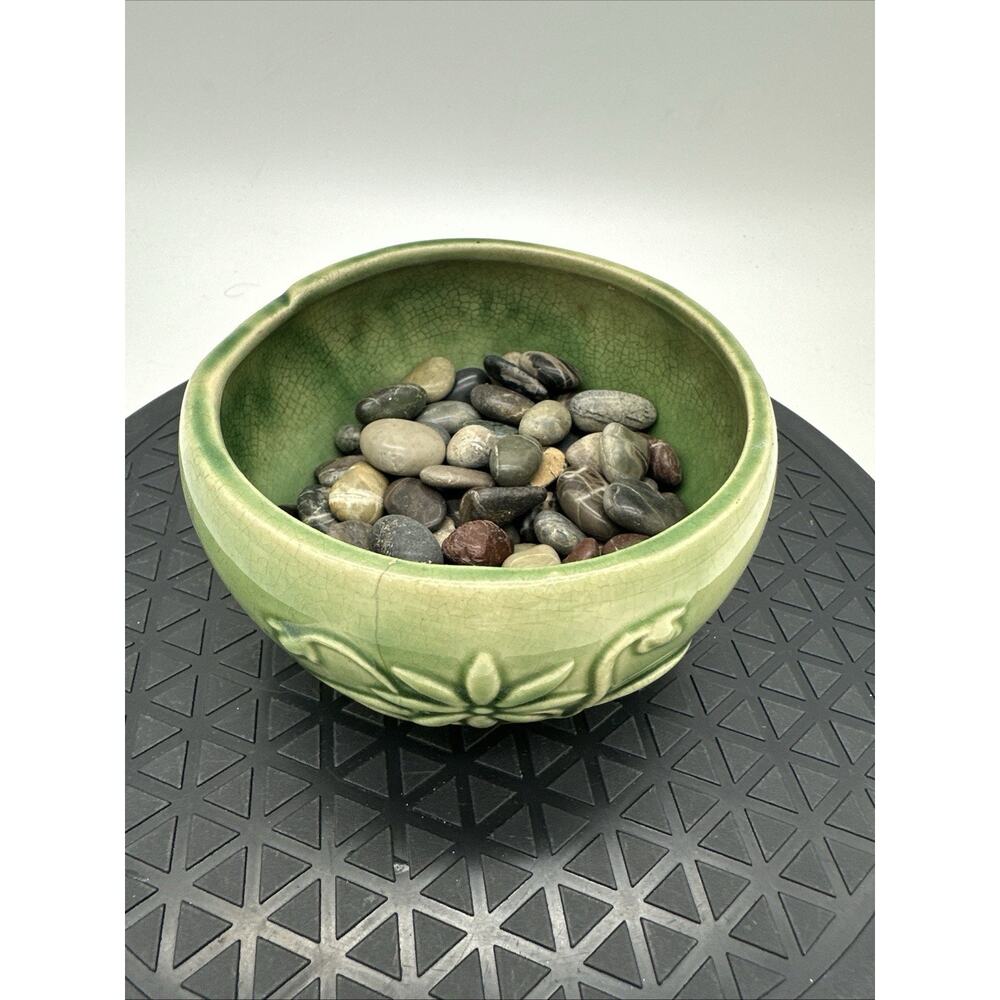 Green Ivy Vine Leaves Pottery Planter Marked 169/691 VTG MCM Mid Century Ceramic